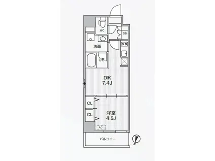 アリビス東十条(1DK/6階)の間取り写真