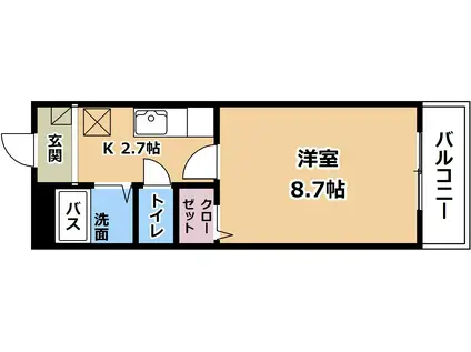 ハイツASAHI(1K/1階)の間取り写真