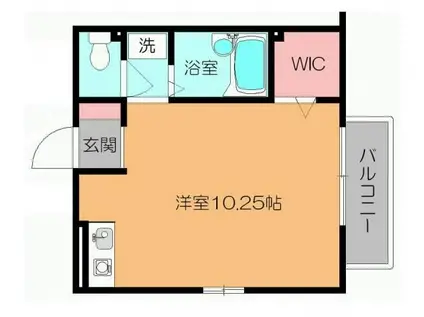 アデルフィアB(ワンルーム/2階)の間取り写真