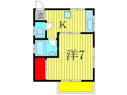 コーポ日暮(1K/2階)の間取り写真