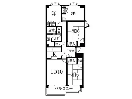 矢田川パークハウス(4LDK/12階)の間取り写真