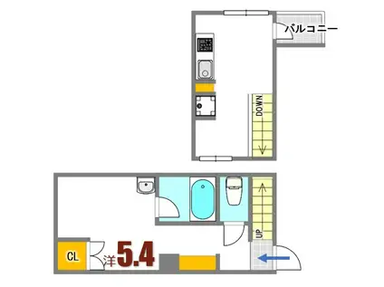 メゾ プラリネ(1LDK/1階)の間取り写真