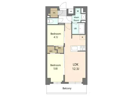 S-RESIDENCE東浦和AGUA(2LDK/2階)の間取り写真