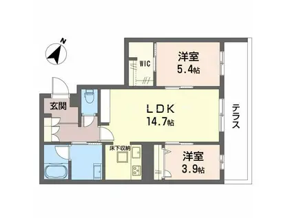 メゾン ド 平尾(2LDK/1階)の間取り写真
