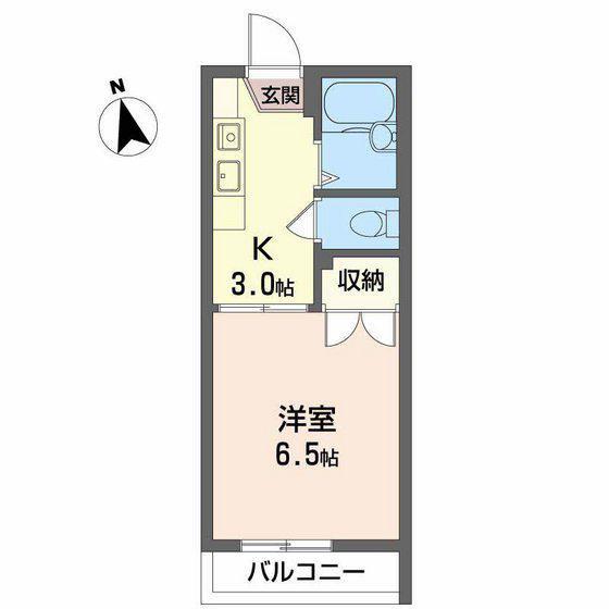 クレールY(1K/1階)の間取り写真