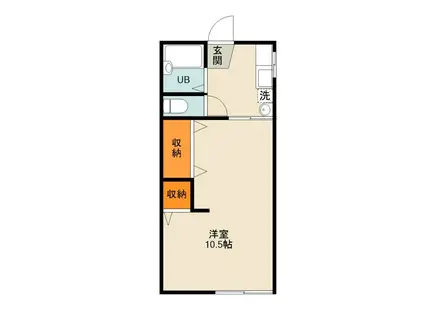 第一白王ハイツ(1DK/1階)の間取り写真