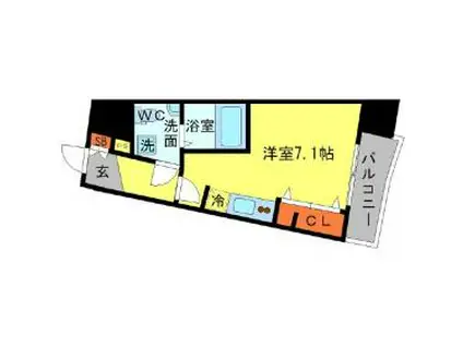 AFFLUENCE難波(ワンルーム/11階)の間取り写真