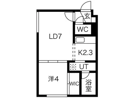 REUSSIR S5W8(1LDK/2階)の間取り写真