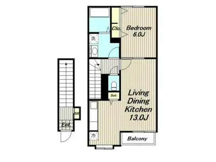 コート・ダジュールB(1LDK/2階)の間取り写真