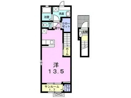 ベル エポックIII(ワンルーム/2階)の間取り写真
