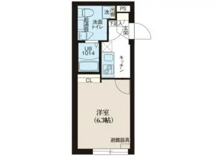 レピュア北千住レジデンス(1K/1階)の間取り写真