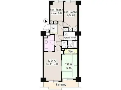 立川サニーコート(3LDK/4階)の間取り写真