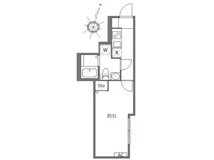 リープ立石(1K/2階)の間取り写真