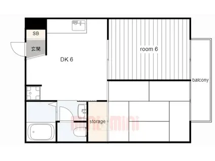 グレースヴィレッジB棟(2DK/2階)の間取り写真