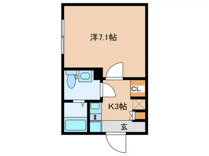 AGRANDE ODAKYU-SAGAMIHARAIII(1K/2階)の間取り写真