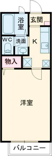 エスペランサC(1K/2階)の間取り写真