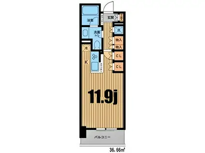 HF新横浜レジデンス(1K/8階)の間取り写真