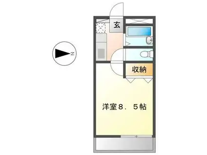 ロジュマンI(1K/4階)の間取り写真