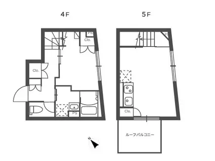 ルネサンスコート不動前(1LDK/4階)の間取り写真