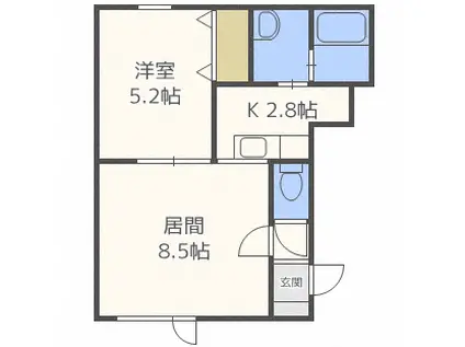 グランメール麻生南公園(1LDK/4階)の間取り写真