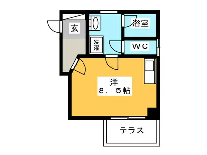 ニューウエスト(ワンルーム/1階)の間取り写真