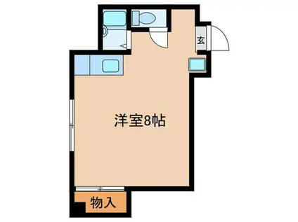 グランドスクエア タカバタ(ワンルーム/1階)の間取り写真