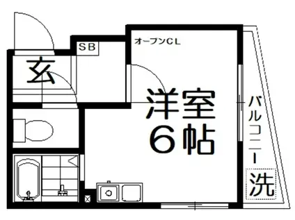 ハーモニーヒルズ下島(ワンルーム/2階)の間取り写真
