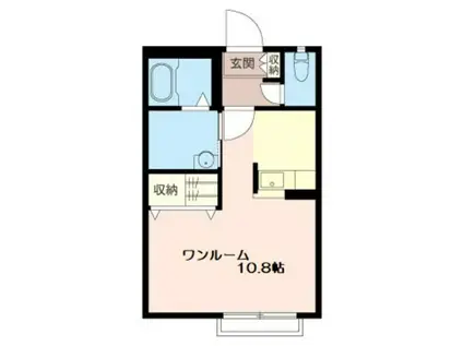 メゾンドソレイユ(ワンルーム/2階)の間取り写真