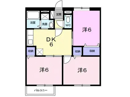ベアーフィールドIII(3DK/2階)の間取り写真