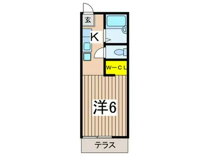 プレジュールメゾン 1 八景(1K/1階)の間取り写真