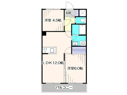 ガーデンハイツ花小金井(2LDK/3階)の間取り写真