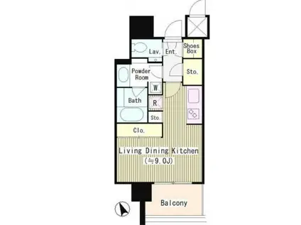 THE ROPPONGI TOKYO CLUB RESIDE(ワンルーム/14階)の間取り写真