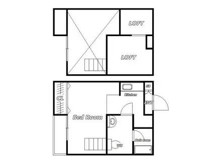 ラブリーレジデンス幕張(1K/1階)の間取り写真