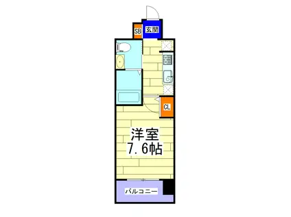 エステムコート難波サウスプレイスVエレージュ(1K/5階)の間取り写真