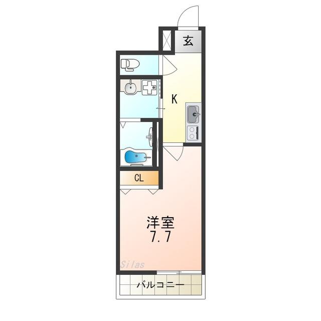 フジパレス阪南町III番館(1K/1階)の間取り写真