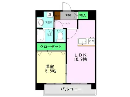 ESTRELLA菊陽(1LDK/2階)の間取り写真