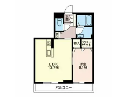 レジデンス エスペランス(1LDK/3階)の間取り写真