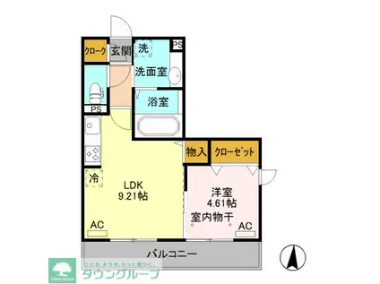 ライズグレースA(1LDK/2階)の間取り写真