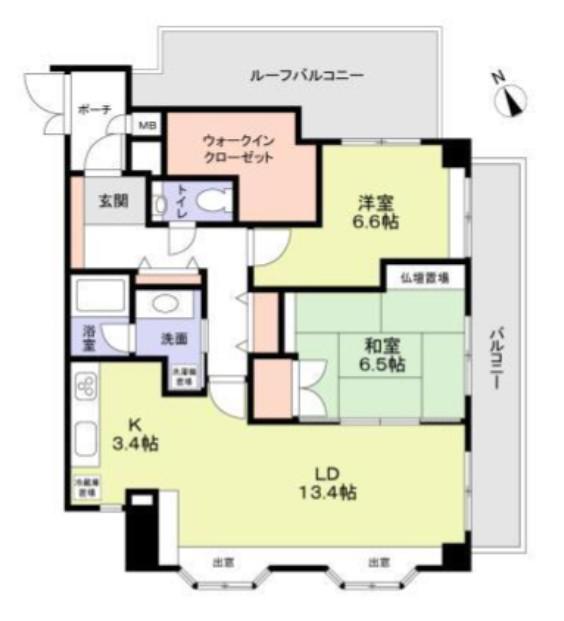 ルベール・デュ・ソレイユ(2LDK/4階)の間取り写真