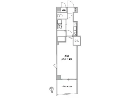 フォレスト梅田西(1K/4階)の間取り写真