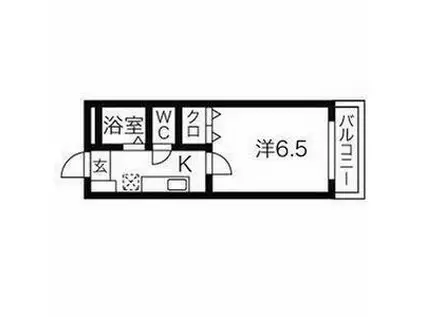 パレス弘城(1K/2階)の間取り写真