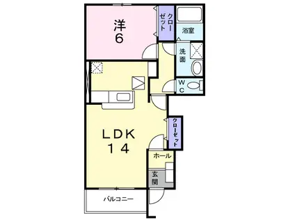 グラン・オリゾン(2LDK/1階)の間取り写真