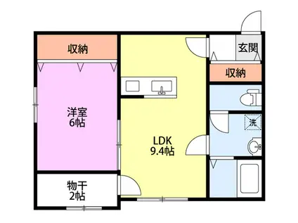 LUCEII(1LDK/2階)の間取り写真