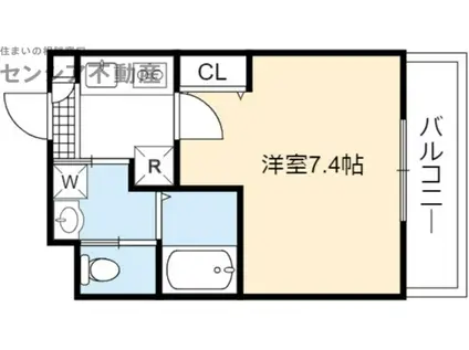AILE京橋-エールキョウバシ-(1K/2階)の間取り写真