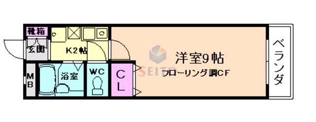 箕面喜晃ビル(1K/4階)の間取り写真