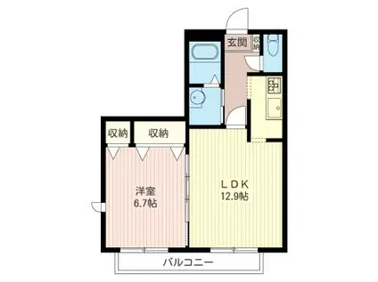 シエテ プエルタス(1LDK/2階)の間取り写真