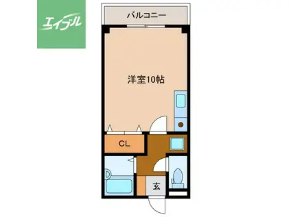 フラワーフレンドリー(ワンルーム/1階)の間取り写真