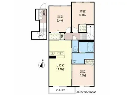 メゾン エクラ―ジュ(3LDK/2階)の間取り写真