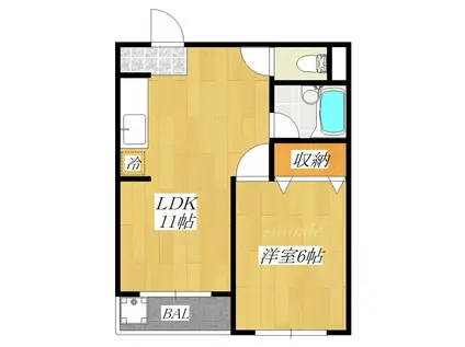 アルス赤羽(1LDK/1階)の間取り写真