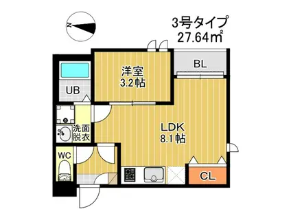 G-SMART 別府スカイ富士(1LDK/2階)の間取り写真